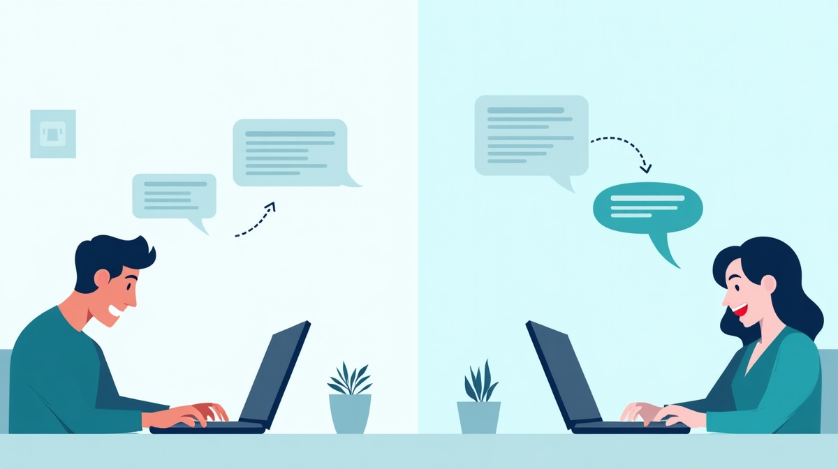 Proactive AI customer service versus reactive chatbot
comparison illustration