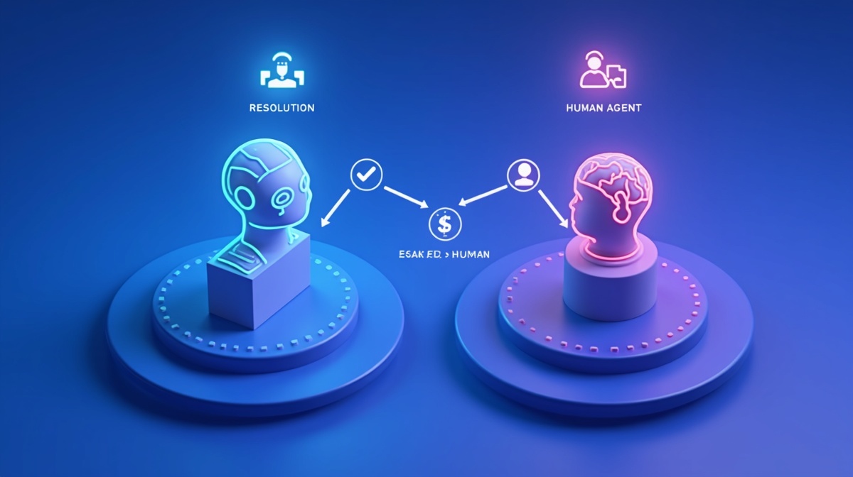 Workflow comparison of standalone AI chatbot versus agent co-pilot customer service models