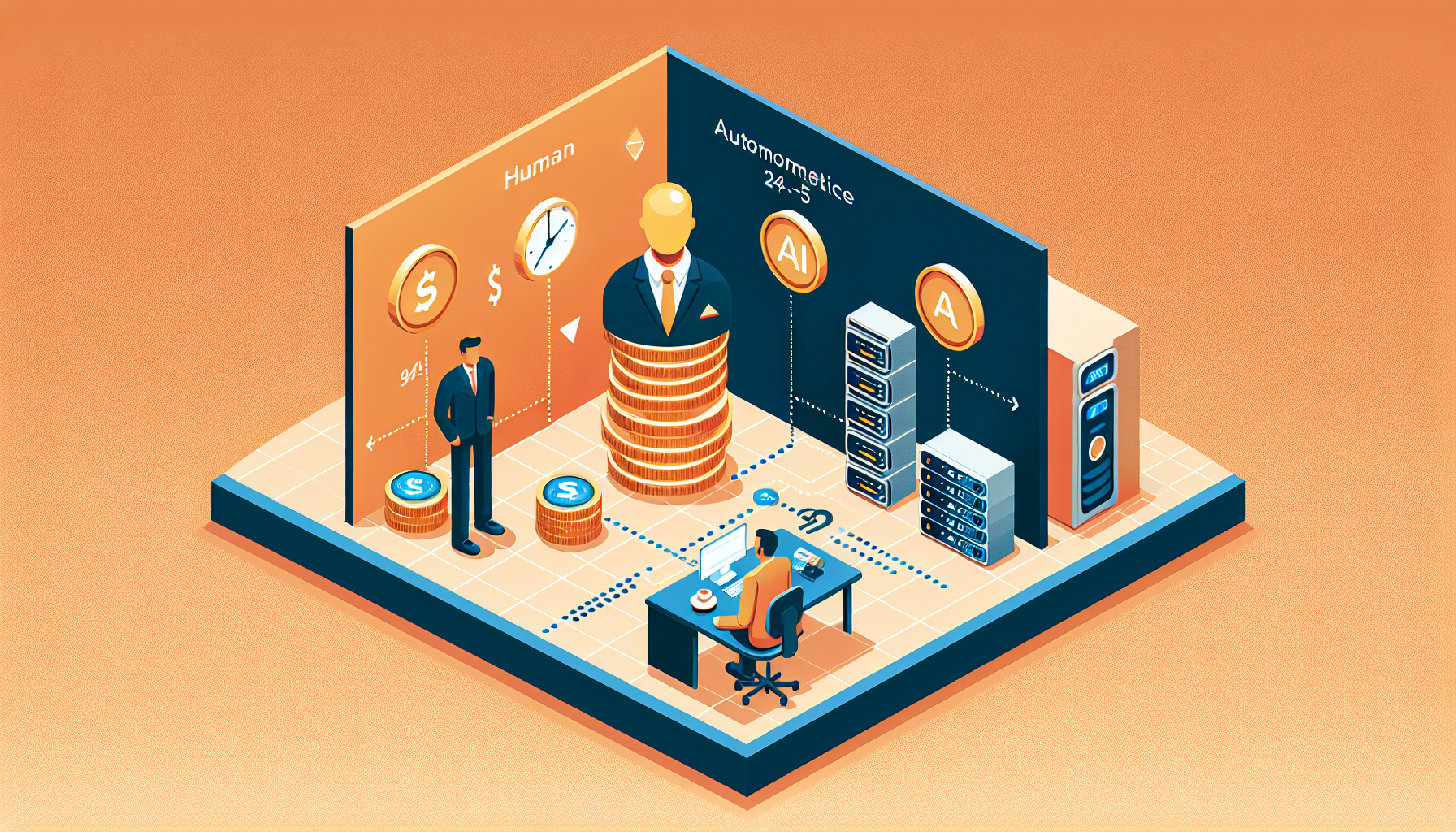 Cost comparison infographic human agent versus autonomous AI agent per 1000 interactions