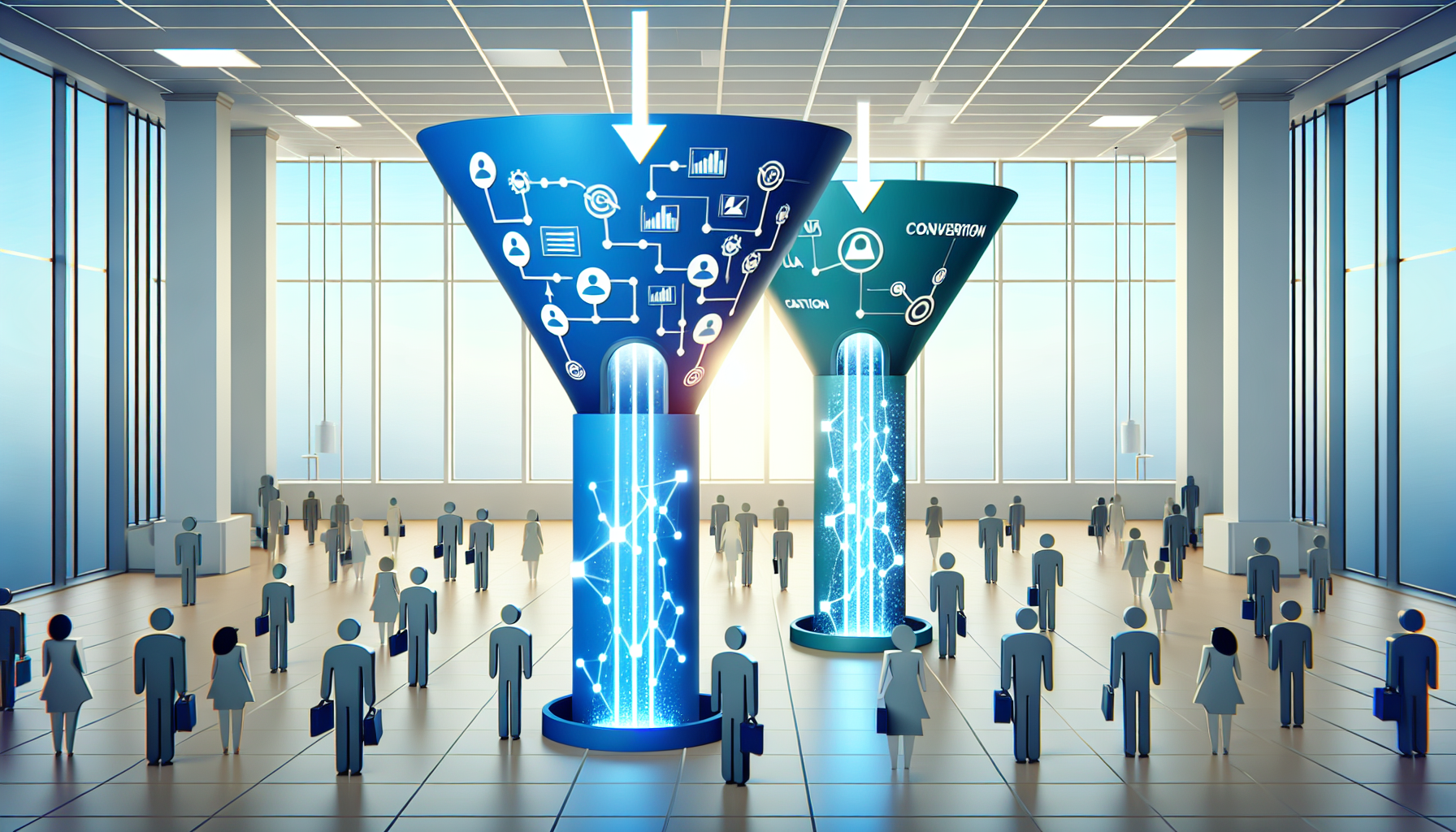 AI lead generation funnel comparison showing higher conversion rates versus traditional methods